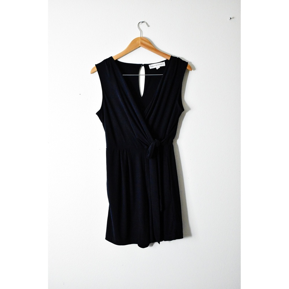 Emma‎ & Michele Romper Womens Size M Navy Blue Modern Faux Wrap Sleeveless